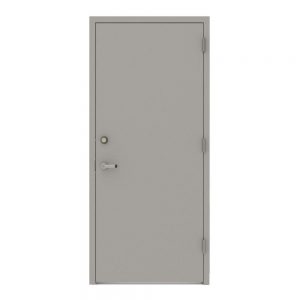 Gray Flush Left-Hand Security Steel Prehung Commercial Door with Welded Frame 36 in. x 80 in.