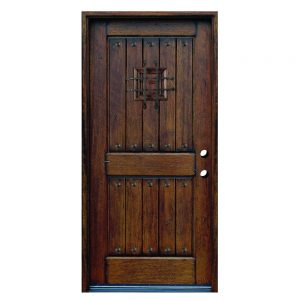 Rustic Mahogany Solid Wood Security Door