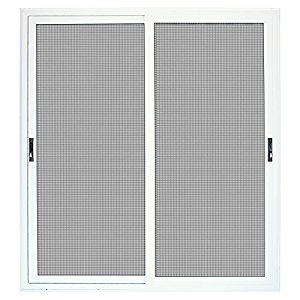 Titan 72 in. x 80 in. White Sliding Patio Security Door with Meshtec Screen